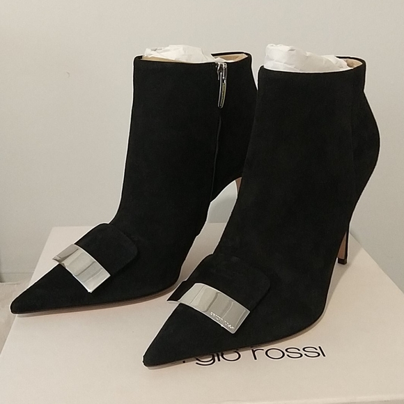 *SOLD* Sergio Rossi SR1 Black Suede Ankle Boots 110mm - Picture 9 of 9